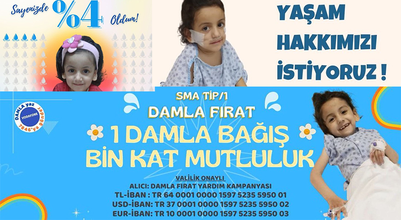 Şanlıurfalı SMA hastası Damla yaşam mücadelesi veriyor!;