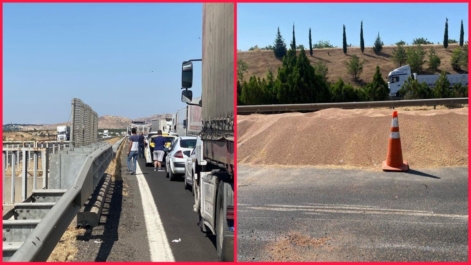 Urfa’da kontrolden çıkan tır devrildi;