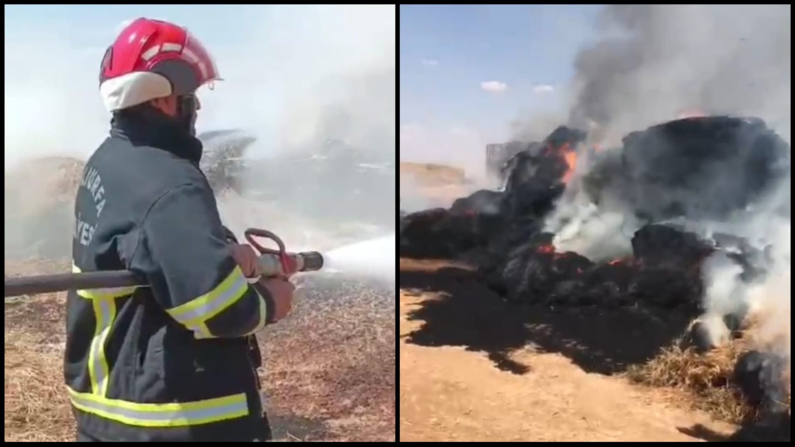 Urfa’da saman yüklü TIR'da yangın