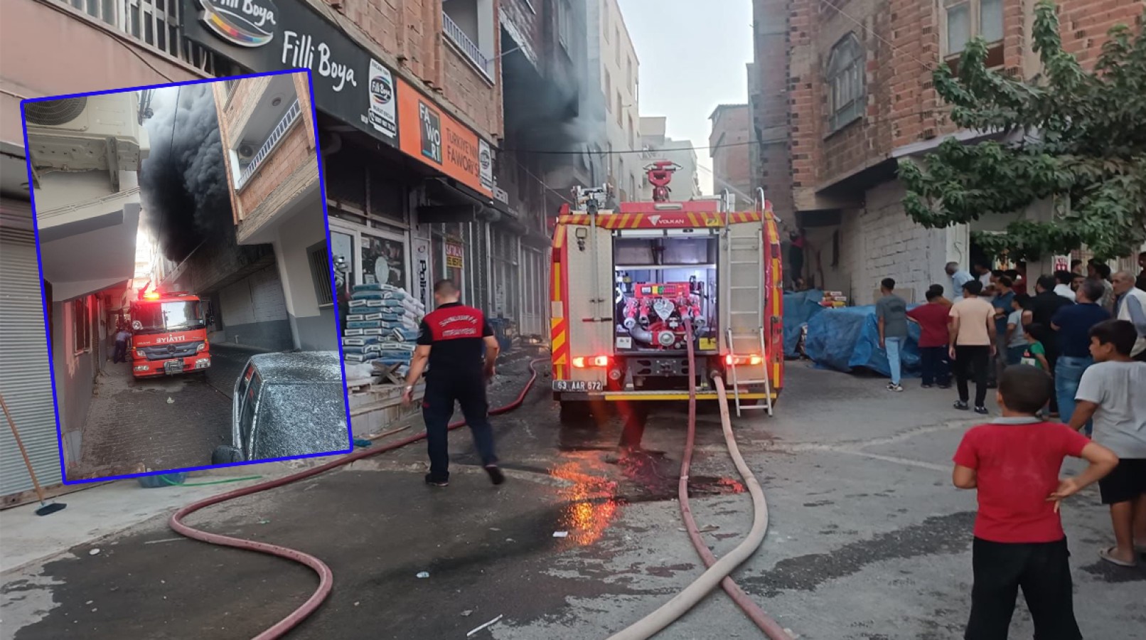 Eyyübiye’de iş yerinde korkutan yangın;