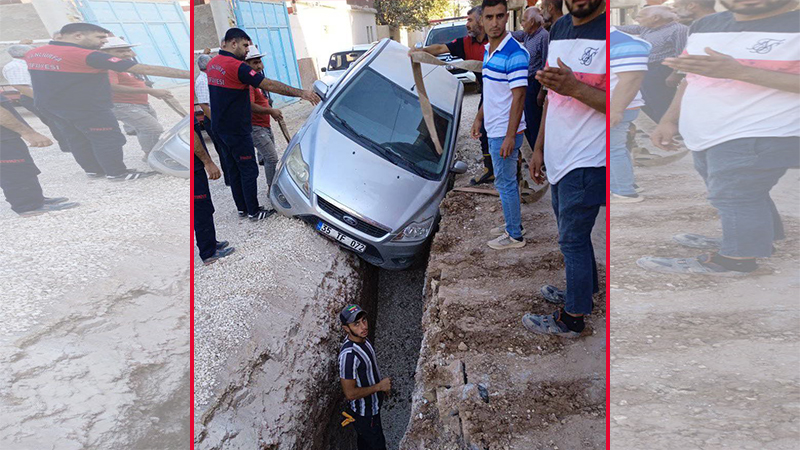 Suruç’ta ilginç ‘çukur’ kazası;