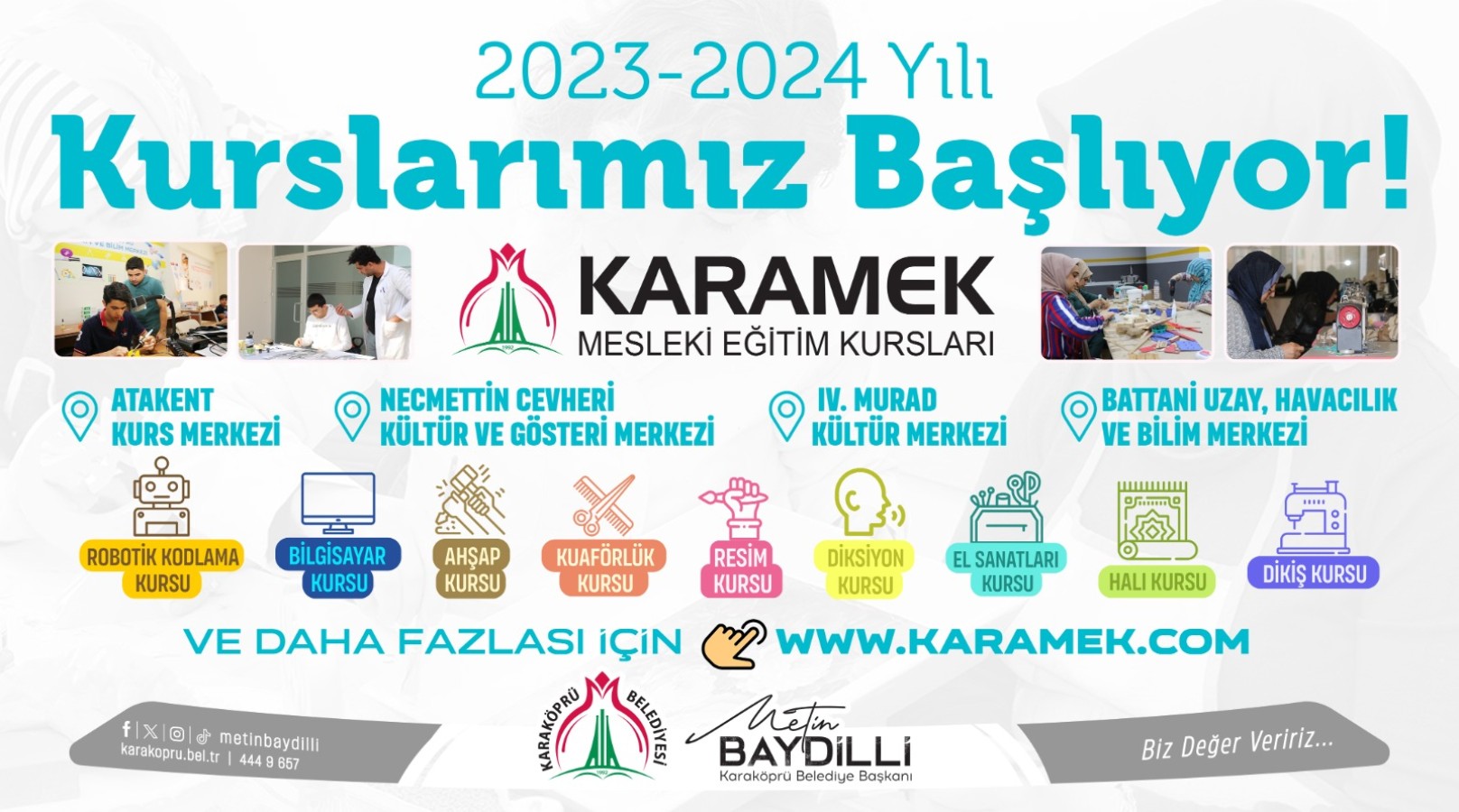 Karaköprü'de KARAMEK kursları başlıyor