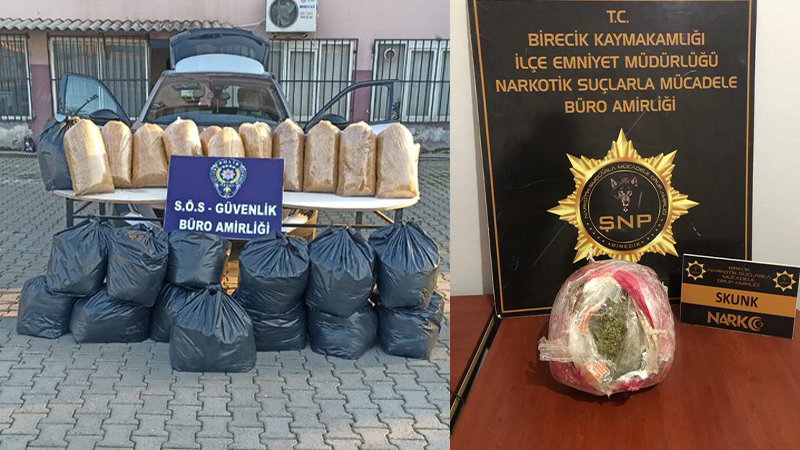 Şanlıurfa'da uyuşturucu ve kaçakçılık operasyonları;