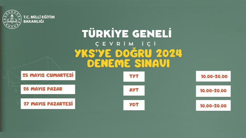 "YKS'ye doğru 2024" Türkiye geneli çevrim içi deneme sınavı yapılacak